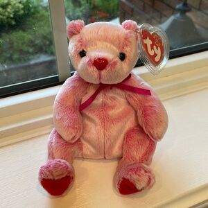 Romance the Bear 2001 Ty Beanie Baby Mint Condition with all tags attached